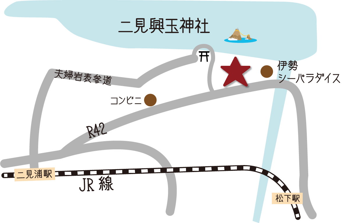 Carte autour de Ise Meotoiwa Meoto Yokocho