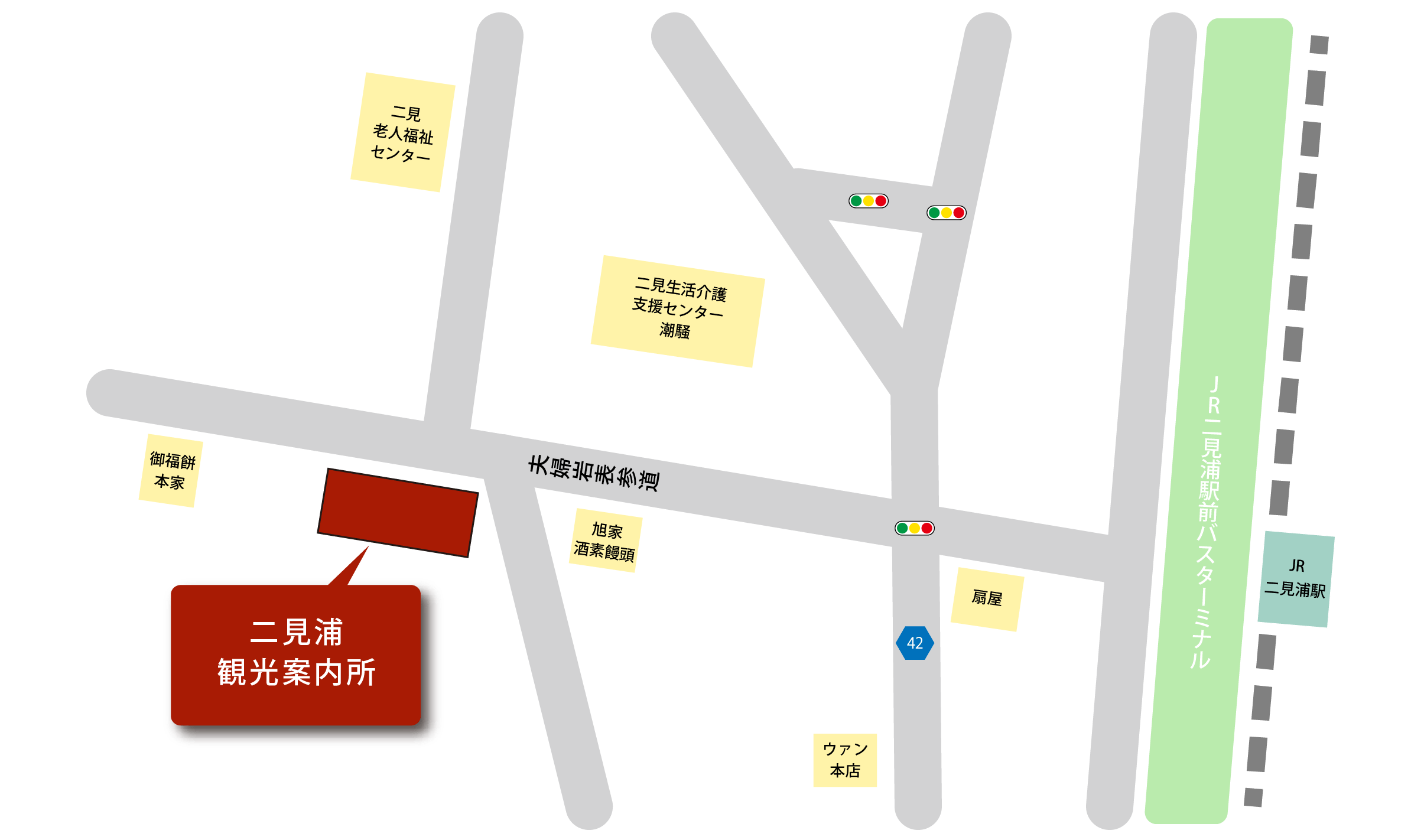 二見浦観光案内所周辺マップ